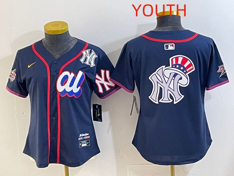 Youth 2025 New York Yankees Blank Drak Blue All star Nike MLB Jersey style 08